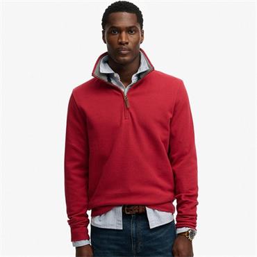 SUPERDRY ESSENTIAL PIQUE 1/2 ZIP - RED