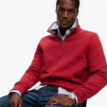 SUPERDRY ESSENTIAL PIQUE 1/2 ZIP - RED