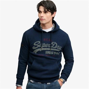SUPERDRY VL HERITAGE RELAXED HOODIE - NAVY