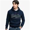 SUPERDRY VL HERITAGE RELAXED HOODIE - NAVY