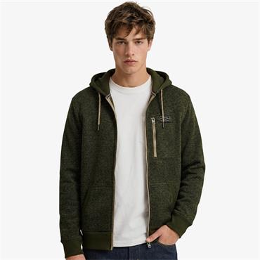 SUPERDRY STORM FLEECE ZIP HOODIE - GREEN