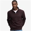 SUPERDRY ESSENTIAL SERIF LOGO 1/2 ZIP - BURGUNDY