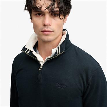 SUPERDRY ESSENTIAL SERIF LOGO 1/2 ZIP - DARK NAVY