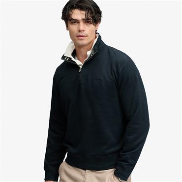 SUPERDRY ESSENTIAL SERIF LOGO 1/2 ZIP - DARK NAVY