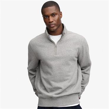 SUPERDRY ESSENTIAL SERIF LOGO 1/2 ZIP - GREY