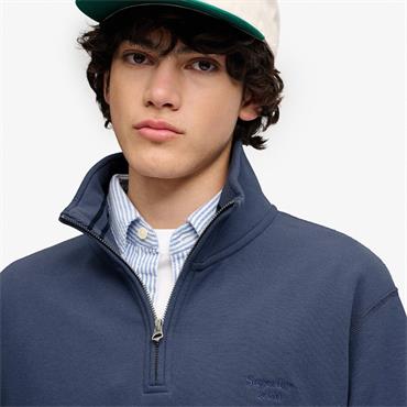 SUPERDRY ESSENTIAL SERIF LOGO 1/2 ZIP - NAVY