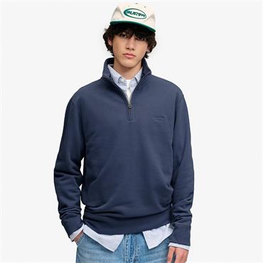 SUPERDRY ESSENTIAL SERIF LOGO 1/2 ZIP - NAVY