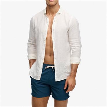 SUPERDRY EMBROIDERED LOGO SWIM SHORTS - BLUE