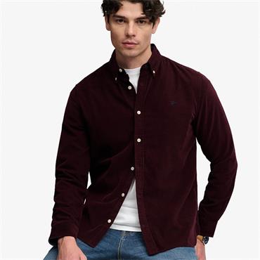 SUPERDRY CLASSIC NEEDLE CORD SHIRT - BURGUNDY