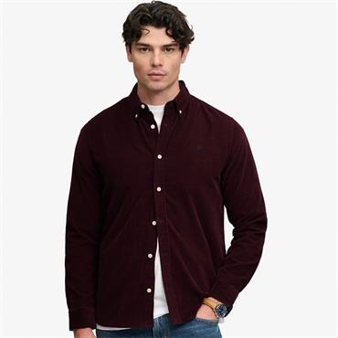 SUPERDRY CLASSIC NEEDLE CORD SHIRT - BURGUNDY