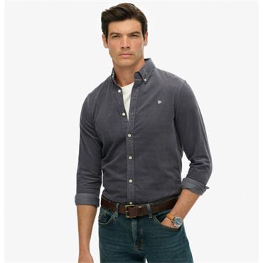 SUPERDRY CLASSIC NEEDLE CORD SHIRT - NAVY