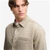 SUPERDRY TWILL TWEED JERSEY SHIRT - BEIGE