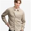 SUPERDRY TWILL TWEED JERSEY SHIRT - BEIGE