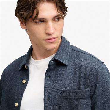 SUPERDRY TWILL TWEED JERSEY SHIRT - NAVY