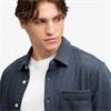 SUPERDRY TWILL TWEED JERSEY SHIRT - NAVY