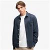 SUPERDRY TWILL TWEED JERSEY SHIRT - NAVY