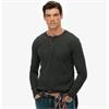 SUPERDRY WAFFLE HENLEY TOP - BLACK