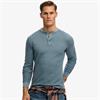 SUPERDRY TEXTURED GRANDAD TOP - BLUE