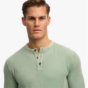 SUPERDRY TEXTURED GRANDAD TOP - GREEN