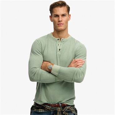 SUPERDRY TEXTURED GRANDAD TOP - GREEN