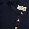 SUPERDRY WOVEN PLACKET GRANDAD TOP - NAVY