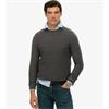 SUPERDRY COTTON TEXTURE JUMPER - CHARCOAL