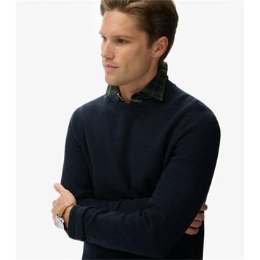 SUPERDRY COTTON TEXTURE JUMPER - NAVY