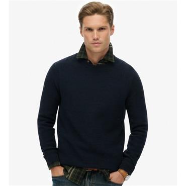 SUPERDRY COTTON TEXTURE JUMPER - NAVY