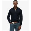 SUPERDRY ESSENTIALS COTTON 1/2 ZIP - NAVY