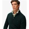 SUPERDRY ESSENTIALS COTTON 1/2 ZIP - GREEN