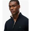SUPERDRY ESSENTIALS COTTON 1/2 ZIP - NAVY