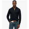 SUPERDRY ESSENTIALS COTTON 1/2 ZIP - NAVY
