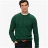 SUPERDRY COTTON CABLE KNIT JUMPER - GREEN