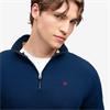 SUPERDRY PREP ESSENTIAL COTTON 1/2 ZIP - BLUE