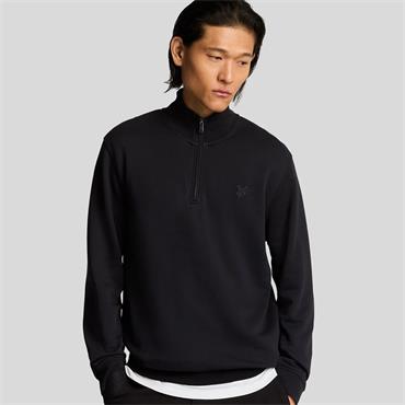 LYLE&SCOTT SUPERFINE 1/4 ZIP SWEATSHIRT - BLACK