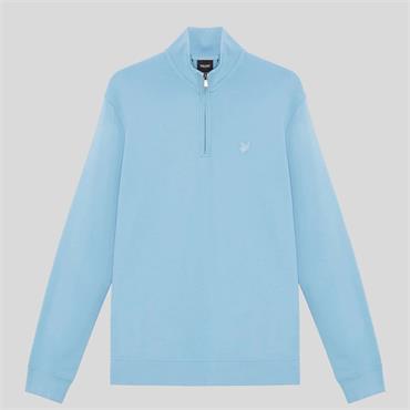 LYLE&SCOTT SUPERFINE 1/4 ZIP SWEATSHIRT - BLUE