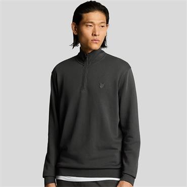 LYLE&SCOTT SUPERFINE 1/4 ZIP SWEATSHIRT - CHARCOAL