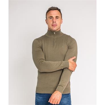 XV KINGS PERPIGNAN 1/4 ZIP JUMPER - OLIVE