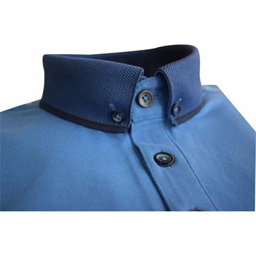 ADVISE KNITTED COLLAR POLO SHIRT - BLUE