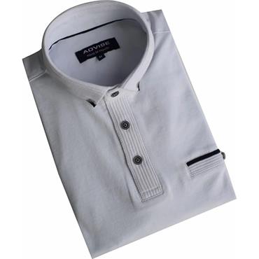 ADVISE KNITTED COLLAR POLO SHIRT - WHITE