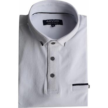 ADVISE KNITTED COLLAR POLO SHIRT - WHITE