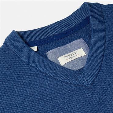 BENETTI QUINN V-NECK JUMPER - BLUE