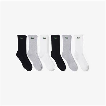 LACOSTE 6-PACK SOCKS - WHITE