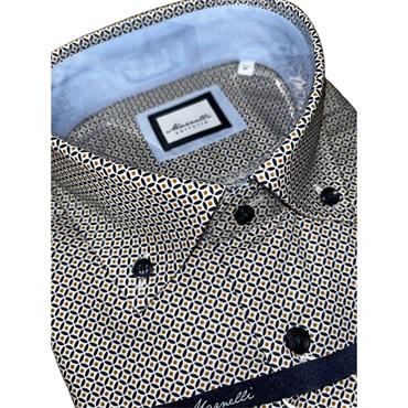 MARNELLI SCOTT PRINT SHIRT - NAVY