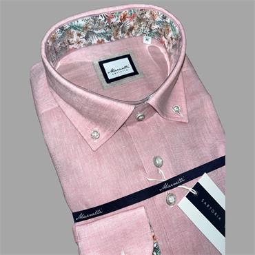 MARNELLI SCOTT LINEN MIX SHIRT - PINK