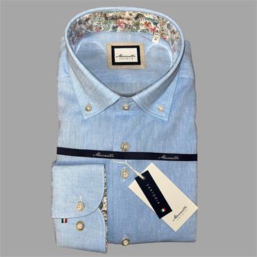 MARNELLI SCOTT LINEN MIX SHIRT - SKY