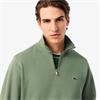 LACOSTE ZIP-UP INTERLOCK SWEATSHIRT - GREEN