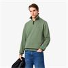 LACOSTE ZIP-UP INTERLOCK SWEATSHIRT - GREEN