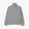 LACOSTE ZIP-UP INTERLOCK SWEATSHIRT - GREY