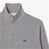 LACOSTE ZIP-UP INTERLOCK SWEATSHIRT - GREY